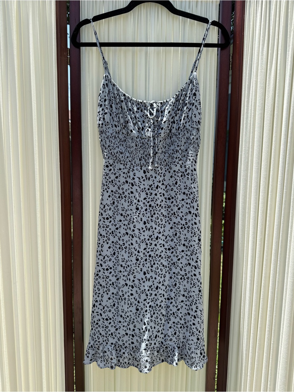 Reformation Leopard Print Midi Slip Dress